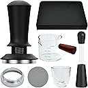 7 Pcs 51mm Espresso Accessories Kit, Spring Loaded Calibrated Tamper, WDT Tool, Coffee Measuring & Espresso Cup and Tamper Mat, Puck Screenr & Dosing Funnel, 51mm Espresso Machine Accessories