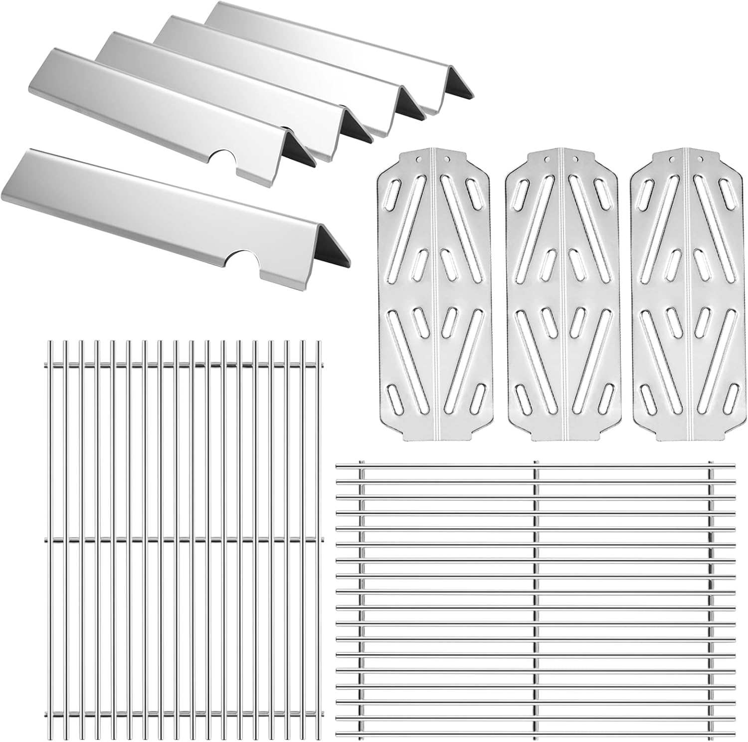 Genesis 300 E-310 Parts 7524 Grill Grate 7621 Flavorizer Bars Heat Deflectors Burner Tubes Replacement Parts for Weber Genesis E-310 E-330 S-330 S-310 E/S-320 Gas Grill GS4 Cooking Grates