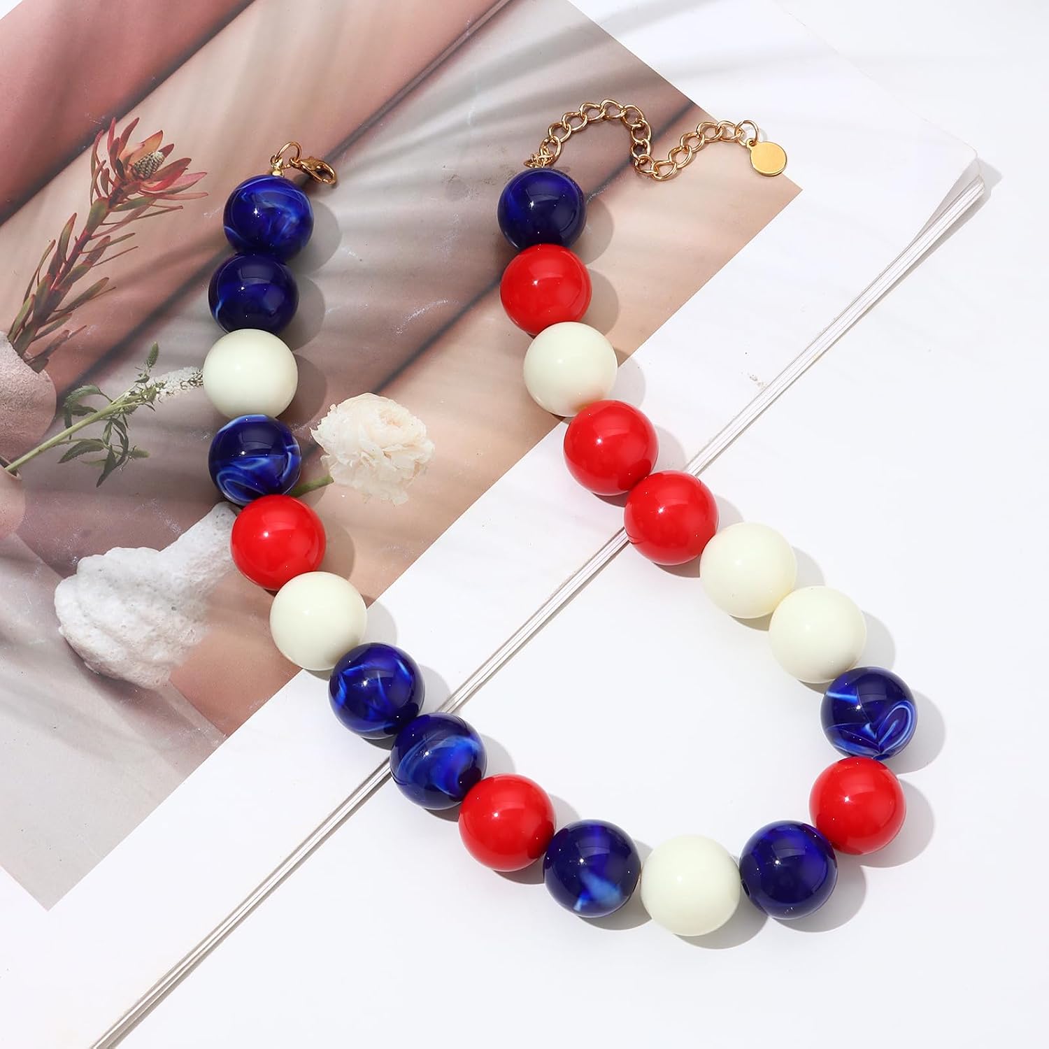 Beaded Necklaces for Women Chunky Necklace Colorful Beaded Necklaces Statement Necklace Handmade Summer Beach Jewelry Gifts
