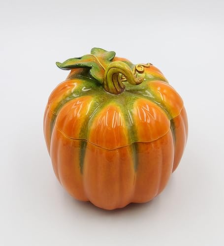 Miniatura 6 de Cosmos 10365 Caja de calabaza de cerámica fina, 6-18 pulgadas, naranja