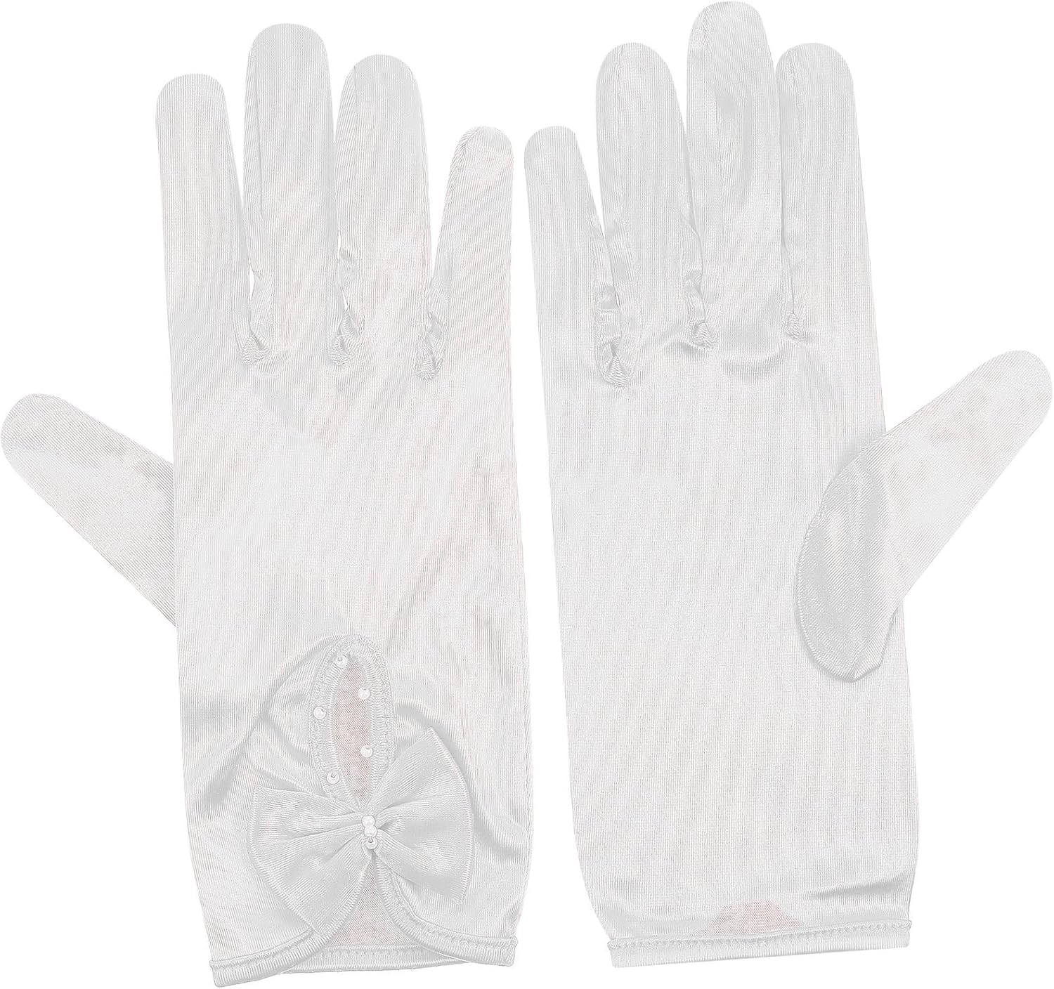 1pair Bridal Satin Gloves for Women Elegant Wrist Wedding Accessory Soft Stretchy Costume Gloves for Prom Dance Party and Formal Events Easy Care and Maintenance