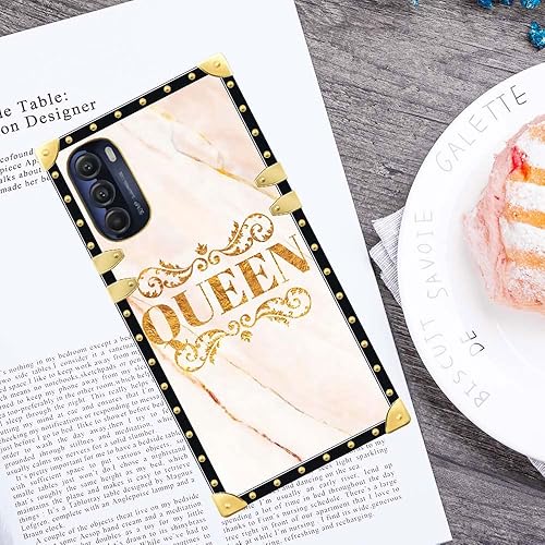 Miniatura 4 de DAIZAG Funda compatible con funda para Motorola Moto G Stylus (5G y 4G) 2022, funda cuadrada B Queen de lujo, elegante funda de poliuretano