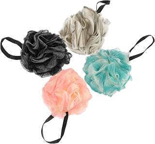 Beatifufu 4 Bolas de Baño Exfoliantes Corporales Esponjas de Lufa Súper Suaves para Ducha Y Exfoliación Corporal
