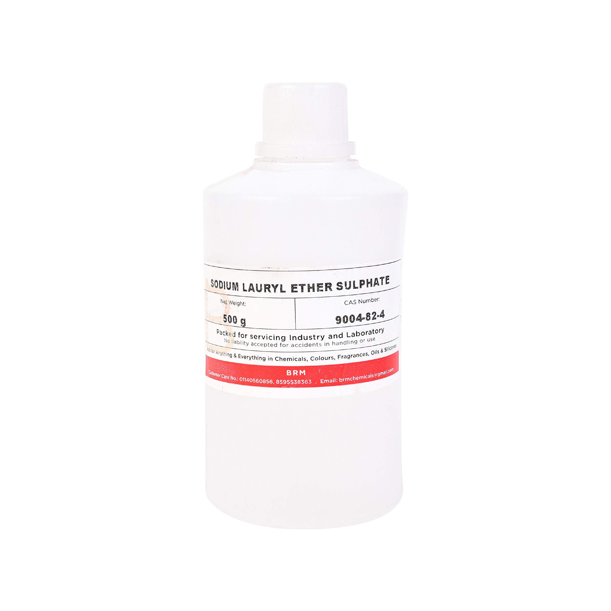 BRM Chemicals SLES Sodium Lauryl Ether Sulphate - Soap Making Supplies, Personal Care Foaming Detergent Product and Professional Surfactant Raw Material - 500 Grams