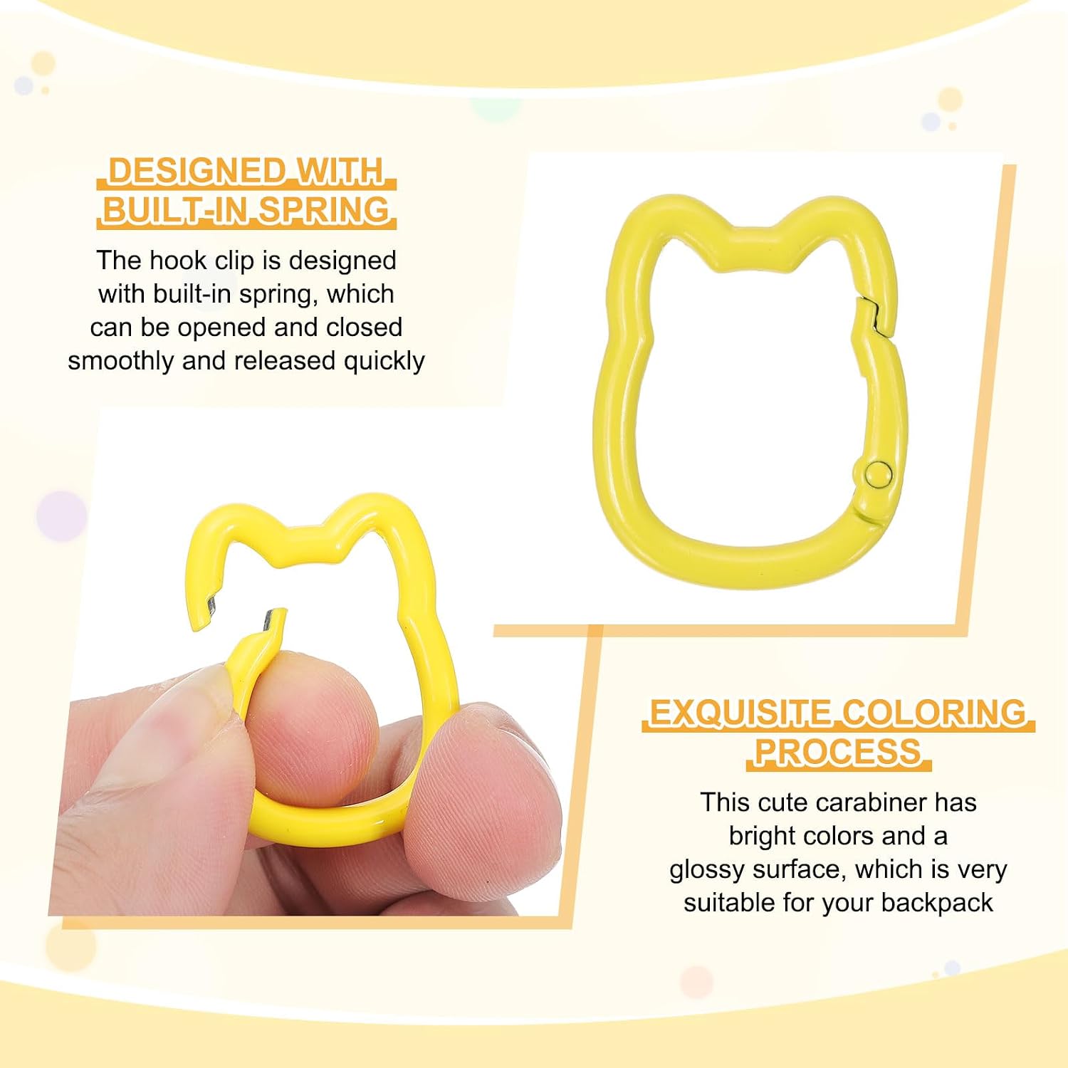 PATIKIL Spring Snap Hook, Cute Cat Shape Keychain Clips Small Keyrings Holder for Bag Purse Strap Keychain Jewelry DIY Making Camping Accessories image 4