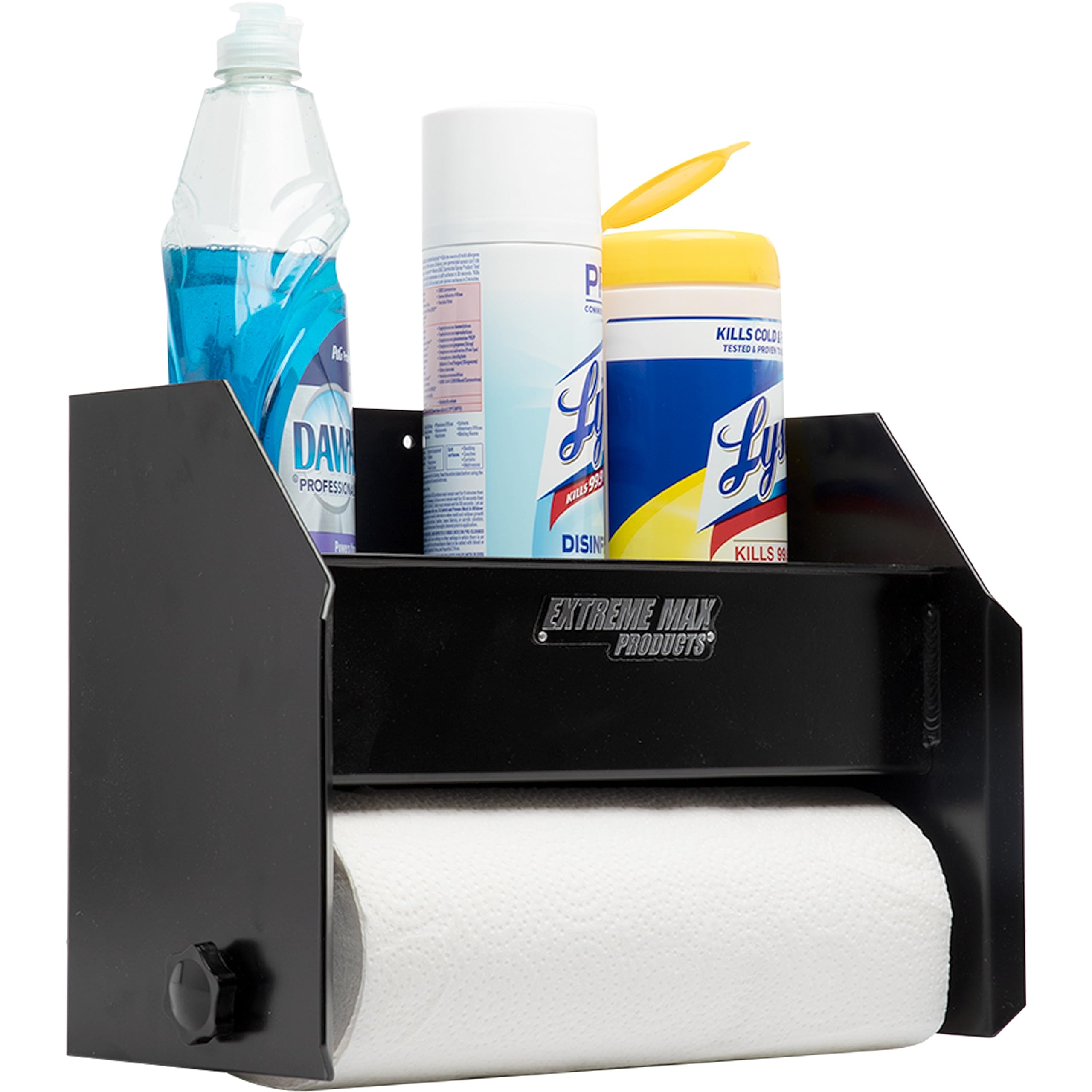 Extreme Max 5001.6049 Aluminum Work Station Storage Cabinet – Flip-Out Tray, Paper Towel Rack, For Garage, Shop & Enclosed Trailer
