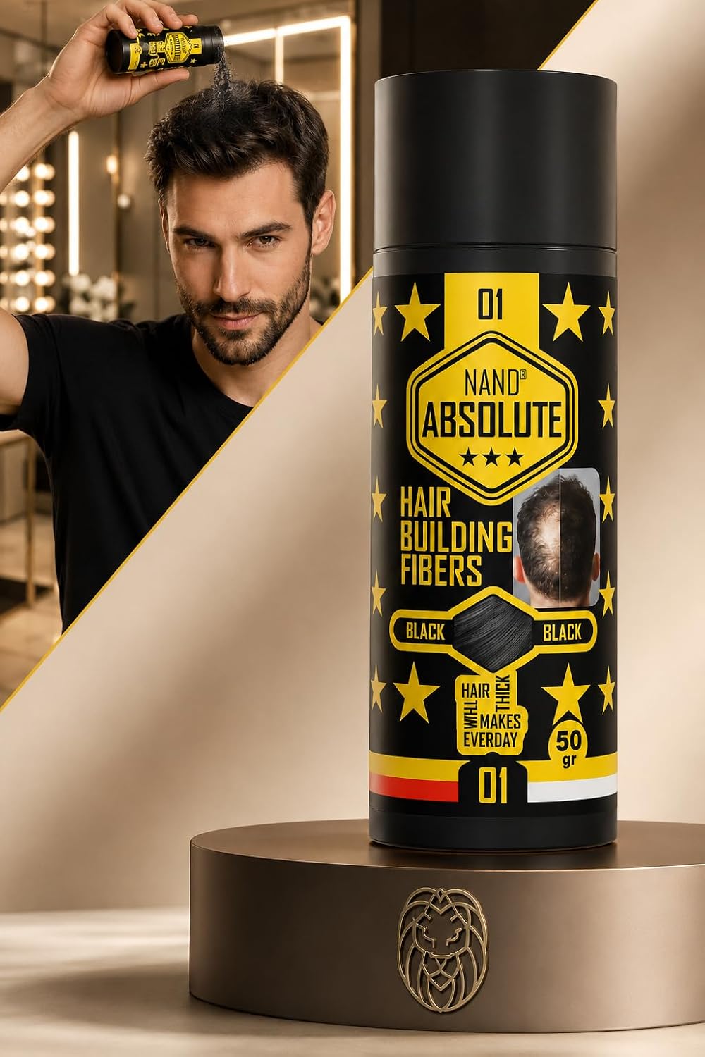 Transformacion Saç Dolgunlaştırıcı Topik Toz Siyah 50gr | Anında Gür Saçlar İçin Fiber Tozu 721496