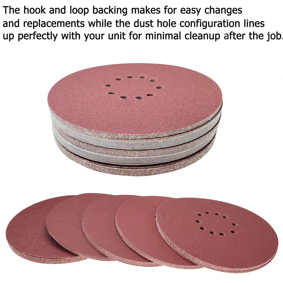 50 Pack 9-Inch 10 Hole 80 Grit Hook-and-Loop Drywall Sandpaper -Aluminum Oxide Sanding Disc for ‎9" Drywall Sander Wood Furniture Finishing … image 6 of 6 B0BY862Z6R