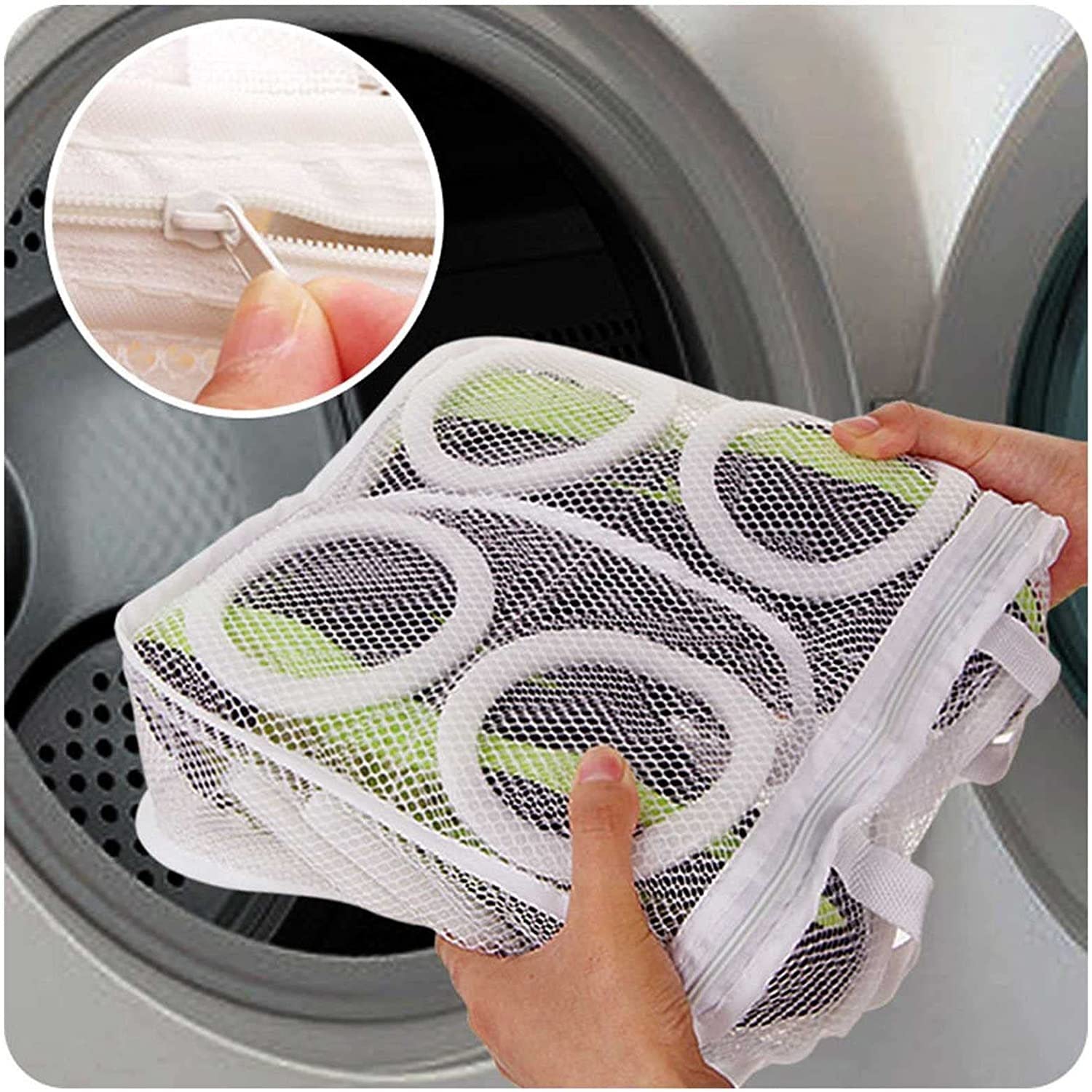 3 X Schuhwaschbeutel Sneaker-Mesh-Wasch-Reinigungsbeutel Waschmaschine Und Trockner Schuhwaschbeutel Für Socken Dessous Freizeitkleidung Reiseaufbewahrung