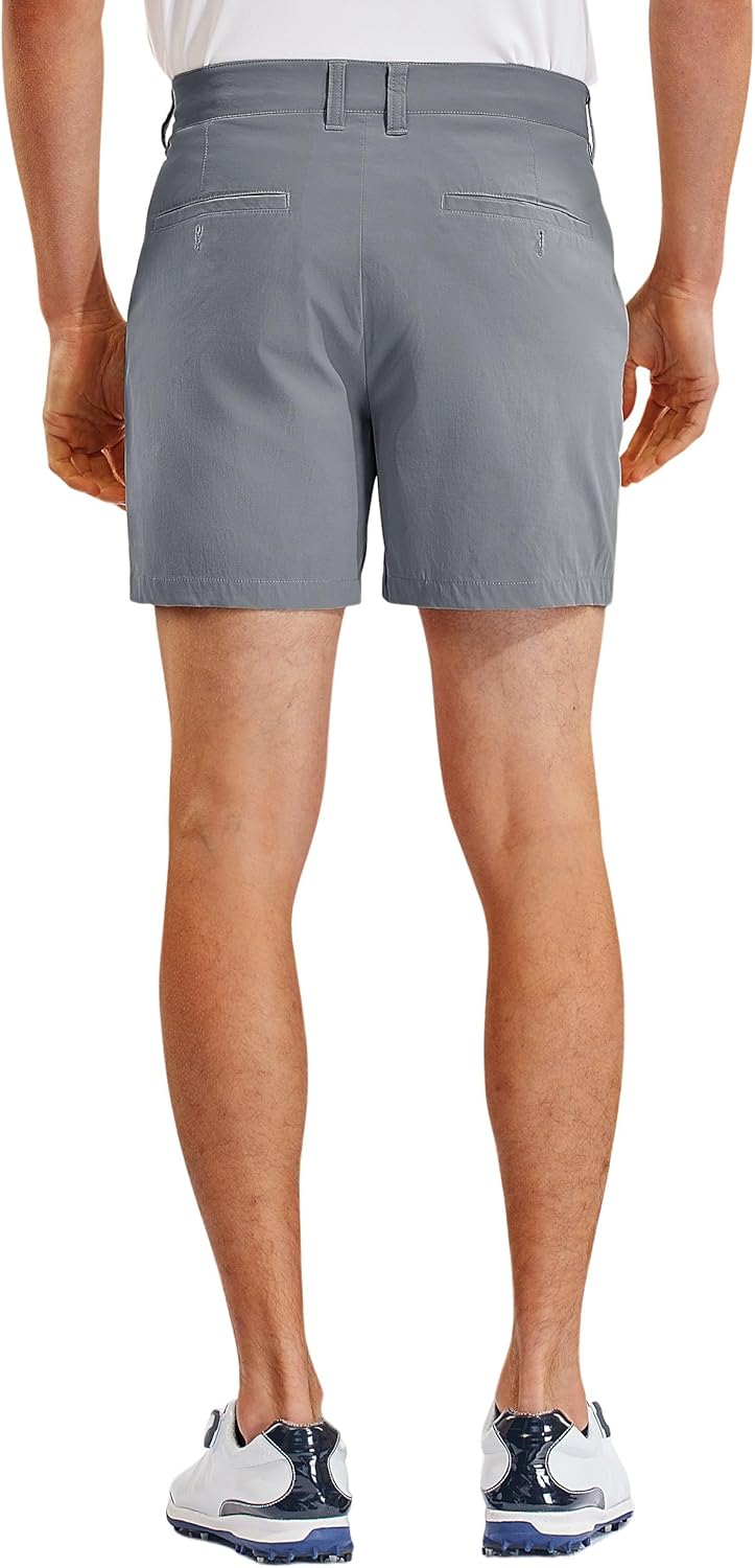 PULI Golf Shorts Men Relaxed Fit Stretch Dress Lightweight Casual Waterproof Travel Quick Dry Summer Shorts 5 Inch Inseam - Image 3