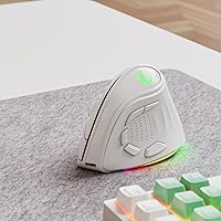 Vista 7 de Ratón ergonómico vertical inalámbrico recargable RGB de 2.4G y BT 5.1, 5 botones laterales, máximo 8400 DPI, para PC, portátil, para Windows 11 10