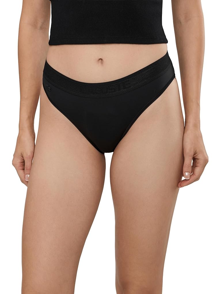 Black Lacoste Logo Waist Mesh Briefs
