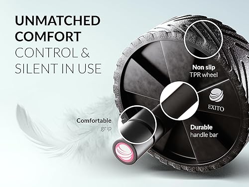 Miniatura 4 de Pacific Sales - Rueda abdominal con alfombrilla de protección  Rodillo de entrenamiento  Equipo de fitness para ejercicio abdominal  Mangos de acero