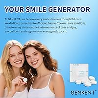 Vista 7 de GENKENT Tabletas de pasta de dientes, pastillas masticables sin flúor y plástico, ecológicas y aptas para viajes (60 unidades)