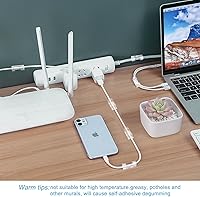 Vista 7 de 40PCS Strong Adhesive Cable Clips Clear, Premium Wire Holders for Wall, Strong Cord Organizer Under Desk, Car, PC, Christmas Light Indoor/Outdoor