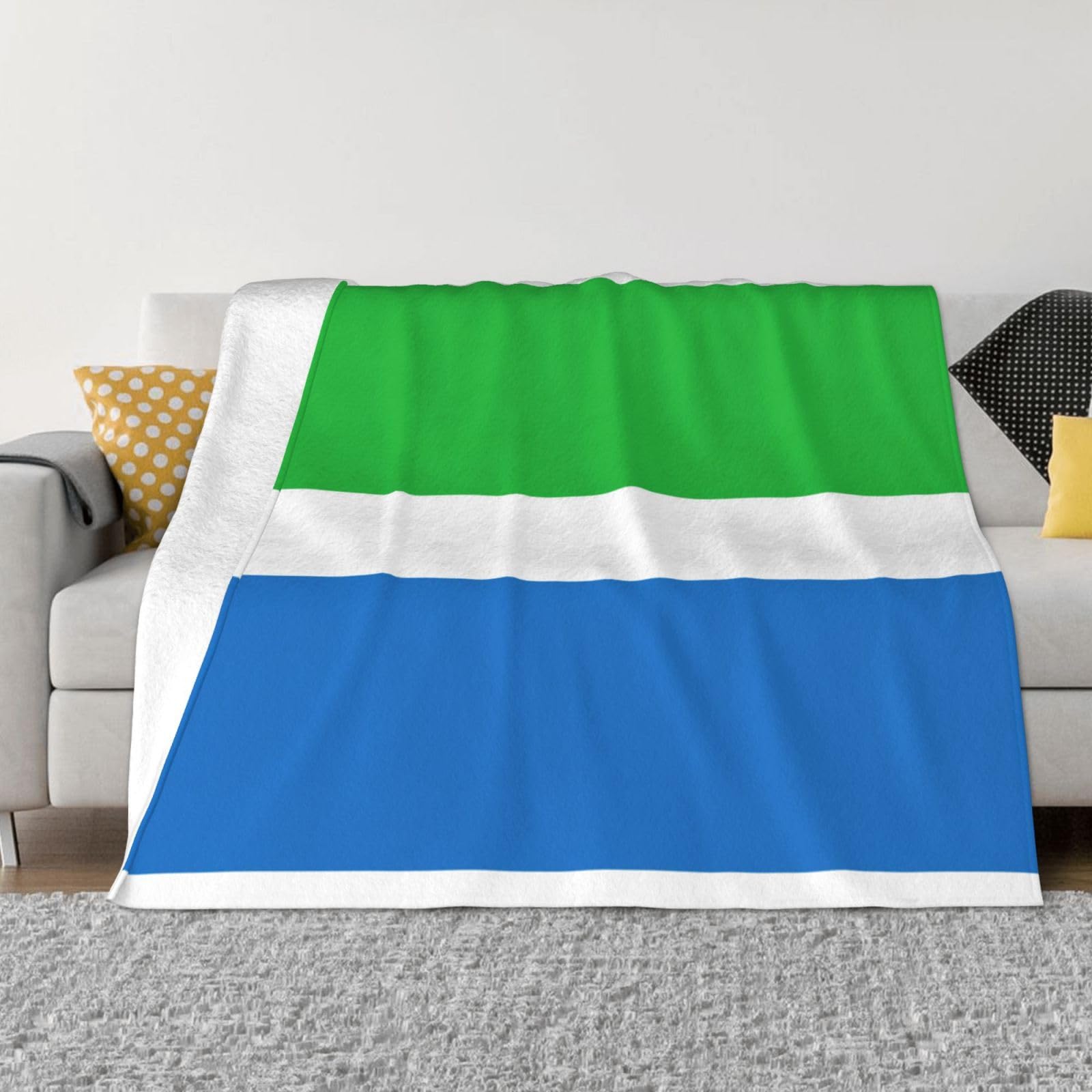 Couverture plaid micro-polaire Sierra Leone flanelle douce anti-boulochage lit pliable 2 tailles