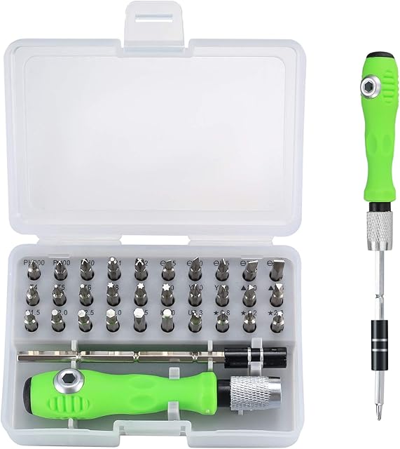 Precision Screwdriver Set, 32 in 1 Small Mini Screwdriver Set, Multi Magnetic Screwdriver Bits Driver Kit with Adjustable Pole & Handle, Repair Tool Kit for Electronics PC Laptop Phone Glasses Watch