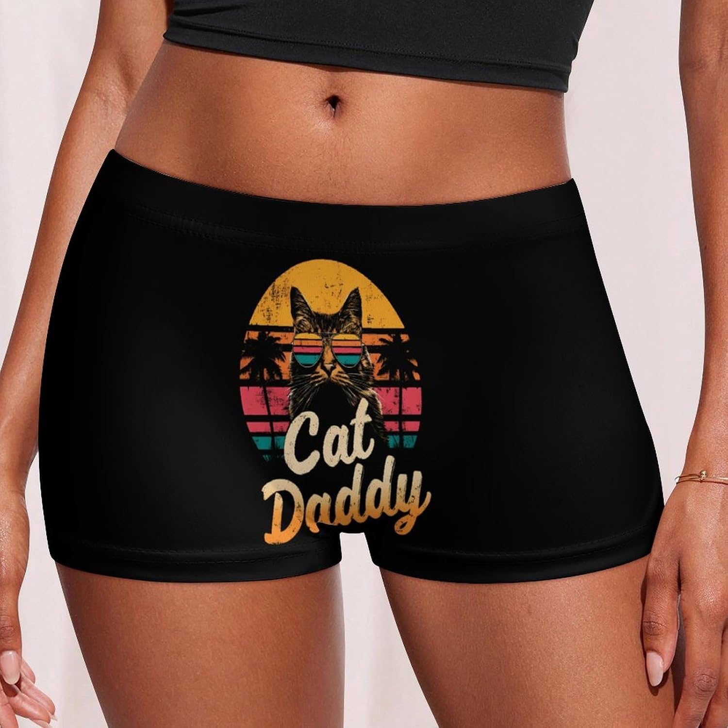 Cats Daddy Funny Women's Boxer Briefs Breathable Underpants Trunks Stretch Underwear