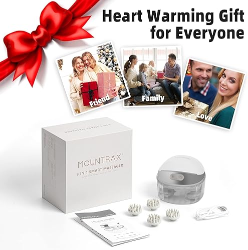 Miniatura 8 de MOUNTRAX Masajeador eléctrico de cuero cabelludo y máquina de masaje de pies con función de vibración calentada, masajeador corporal para limpieza
