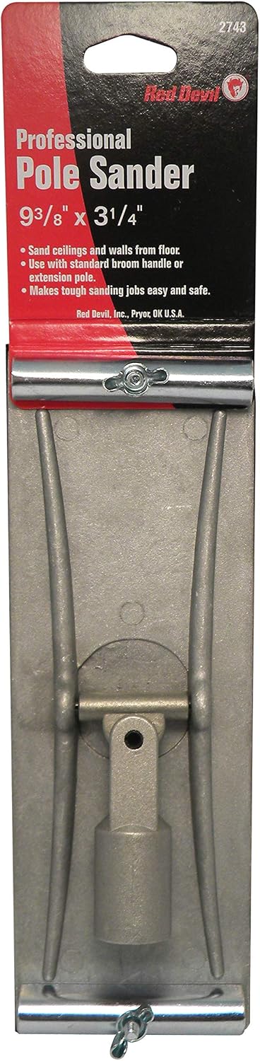 Red Devil 2743 Professional Aluminum Pole Sander with Die-Cast Aluminum Back and 4-Way Swivel Threaded Adapter for Sanding Ceilings and Walls