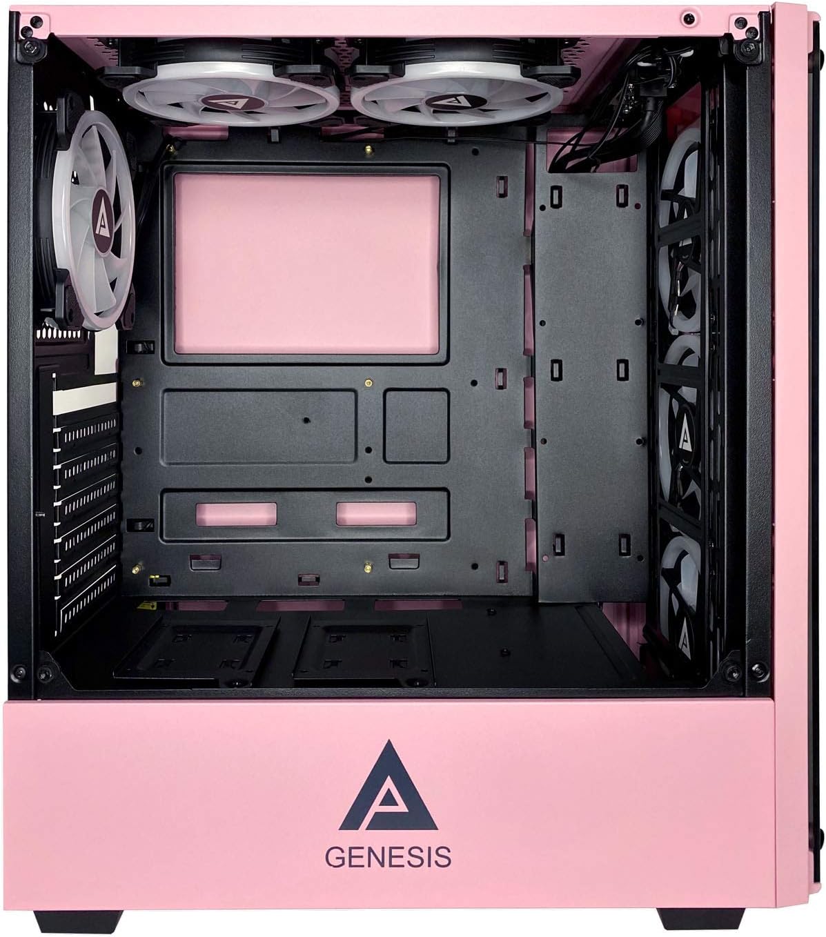 40% оƒƒ Dіѕсоunt Apevia G-PRO-PK Genesis Pro Mid Tower Gaming Case with 2 x Tempered Glass Panel, Top USB3.0/USB2.0/Audio Ports, 6 x RGB Fans, Pink Frame