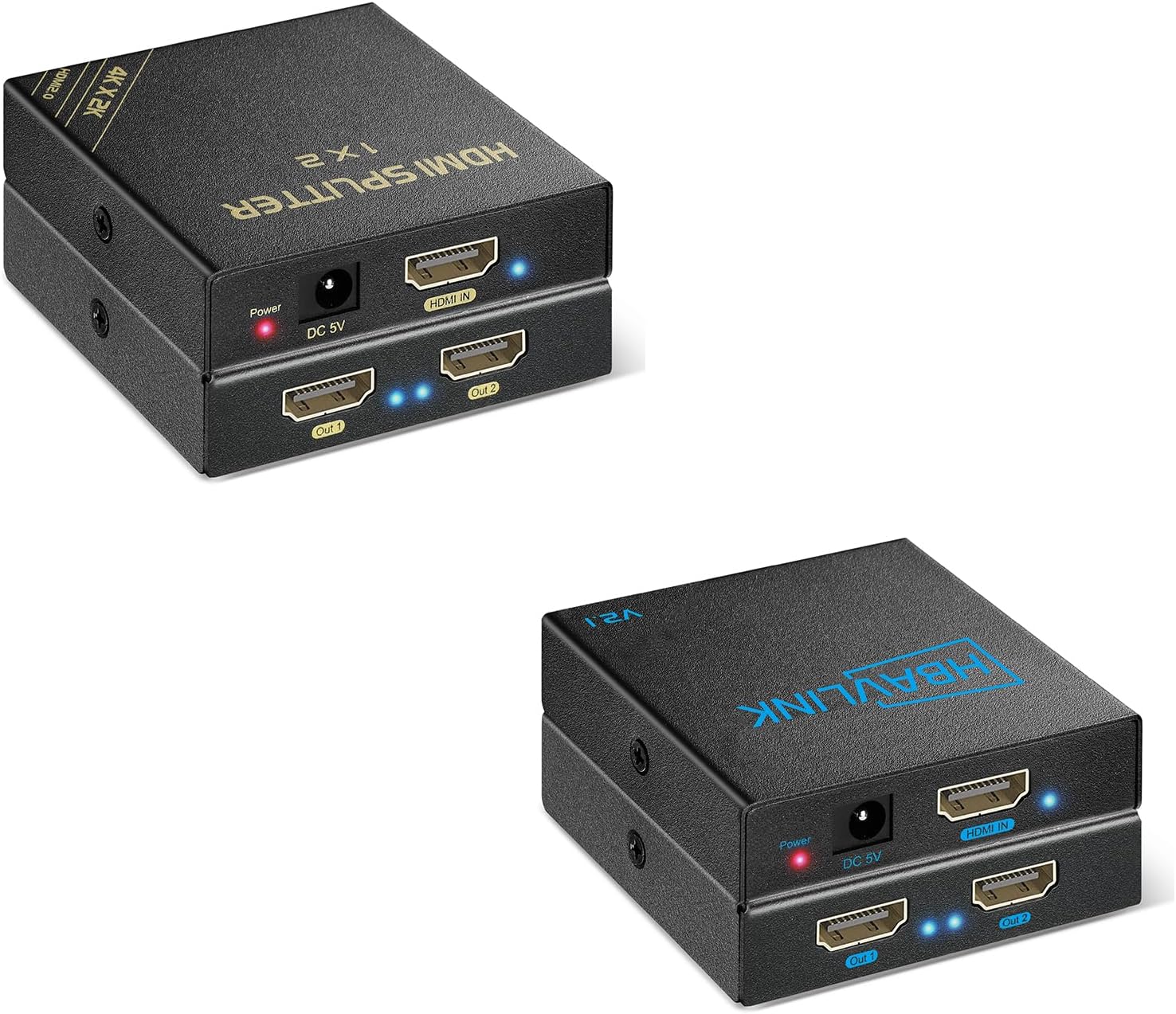 HDMI Splitter 1 in 2 Out + 8K HDMI 2.1 Splitter 4K 120Hz