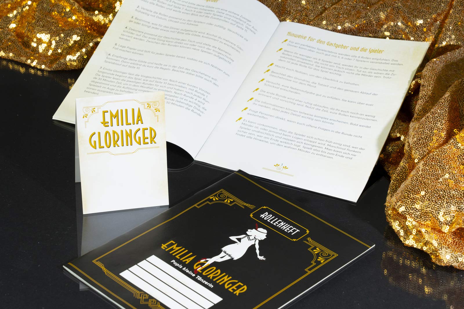 Krimi al dente – Goldene 20er – Swing mir den Jazz vom Tod: Das Krimi-Dinner für 5–8 Spieler inkl. Namensschildern, Rollenheften, Ereignissen, Rezepten sowie Deko- und Kostümtipps.