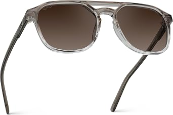 WearMe Pro Hunter Men's Polarized Sunglasses, Double-Bridge Aviator Style
