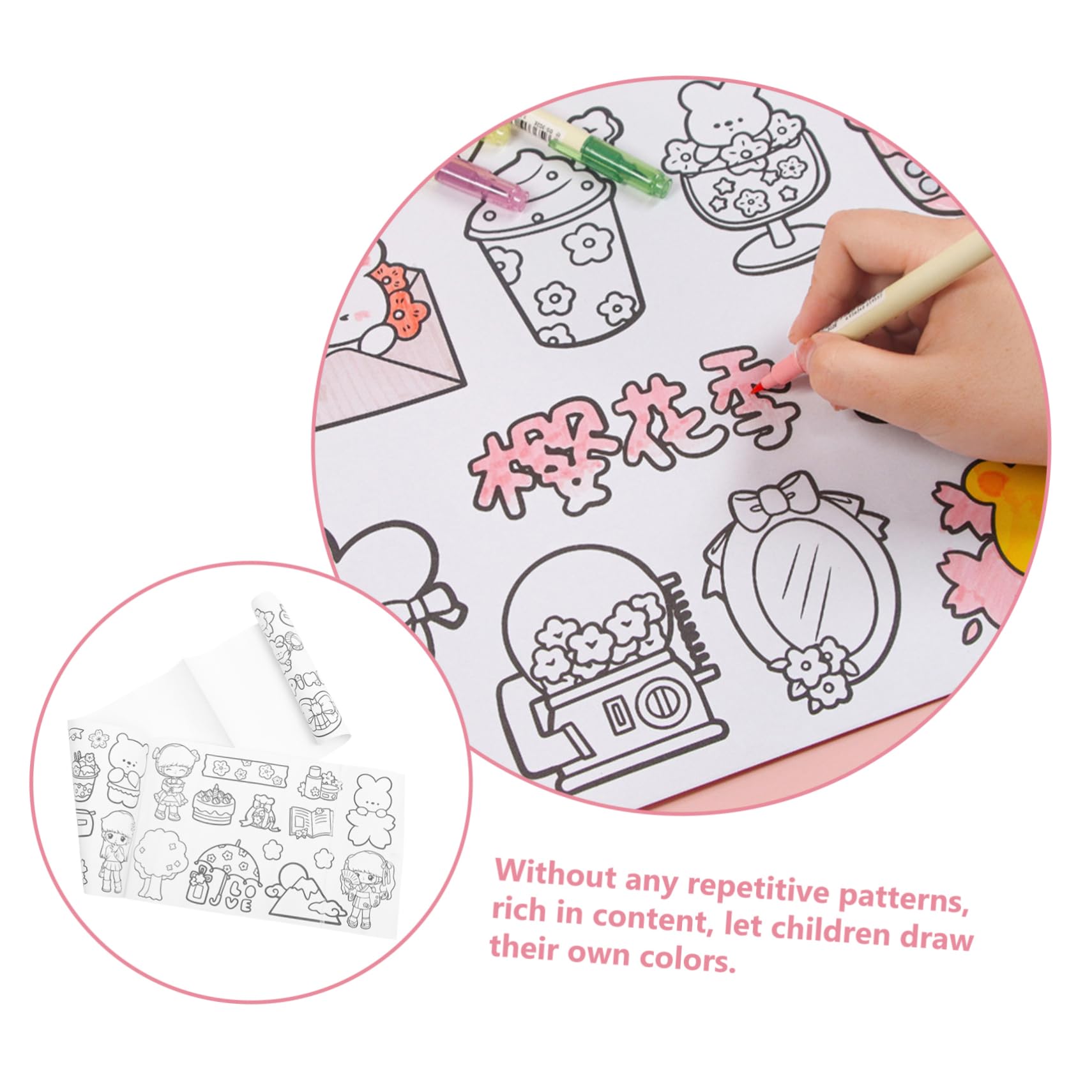 Toddmomy 4 Ensembles Rouleau De Graffitis Papier Fournitures Pour Enfants Peinture Dessin D'enfants Dessin Pour Les Enfants Rouleau De Graffiti Pour Enfants 2 Rouleaux*4