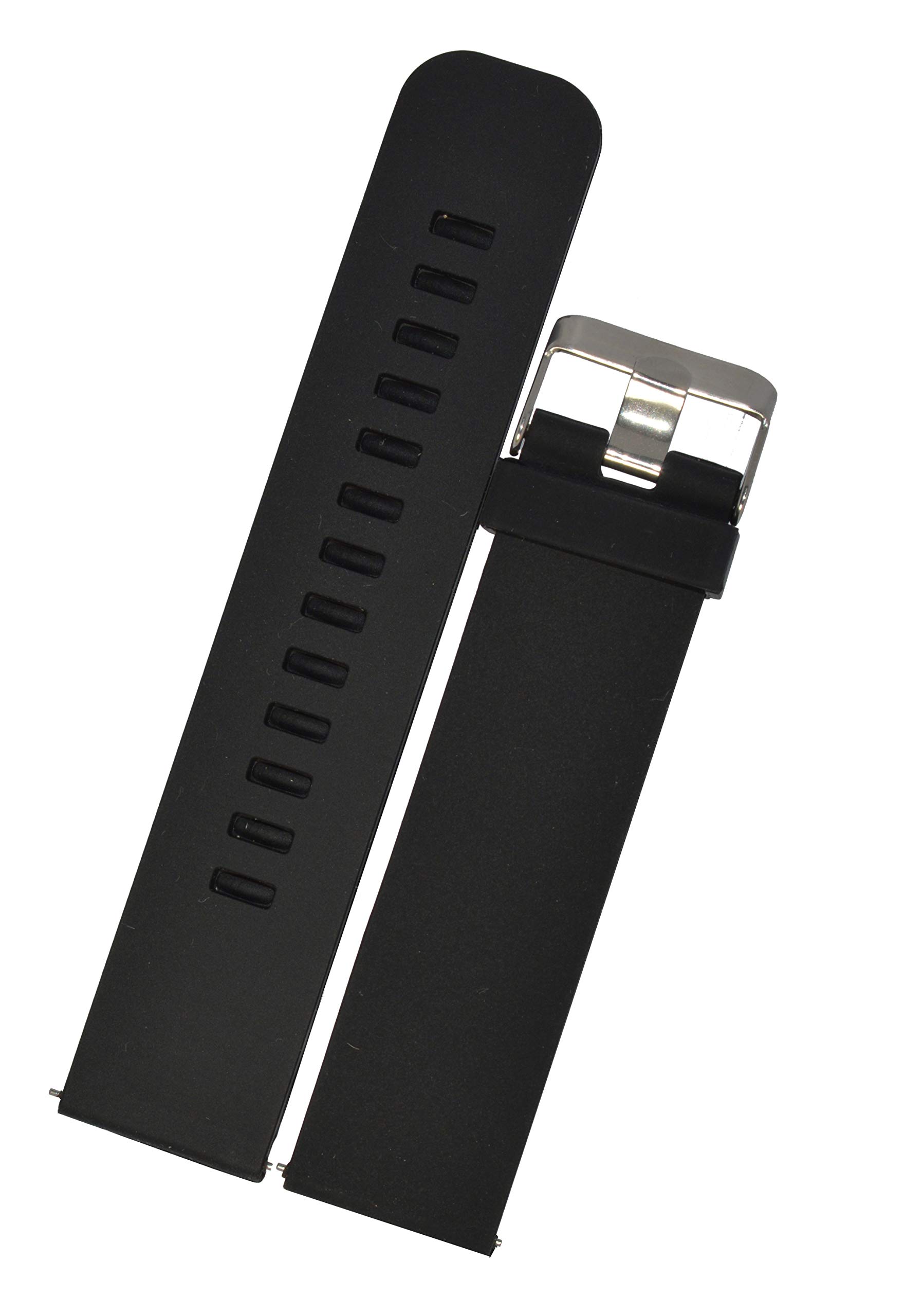 SURU® 24mm Elite Quick Release Silicone Watch Strap/Band for Men Women (Colour - Black/Size -24mm) U5