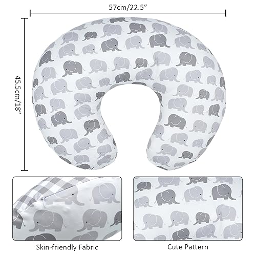 Miniatura 4 de Winmany Funda de almohada de lactancia para bebés, funda de almohada extraíble para lactancia, bonito patrón para recién nacidos, funda de cojín