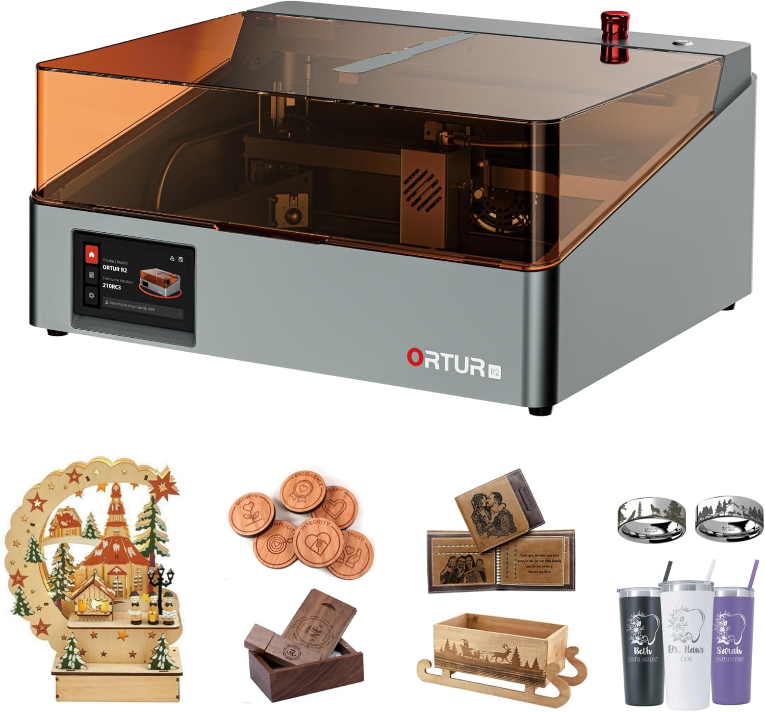 Ortur R2 10W Laser Engraver Enclosed Laser Cutter and Engraver Machine Smart Camera Positioning Batch Engraving Wood & Metal
