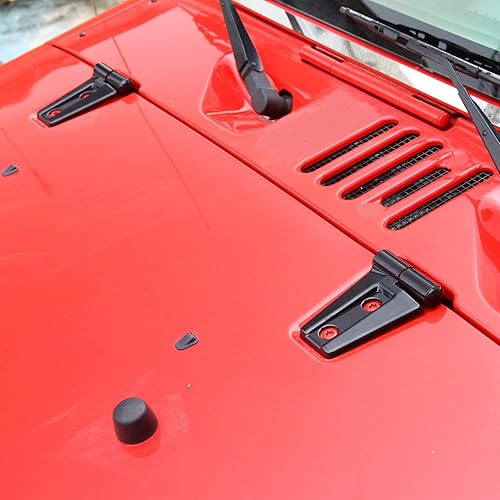 2 piezas de cubierta de bisagra de capó y accesorios de moldura para Jeep Wrangler JK y Unlimited 2007-2018 (Negro)