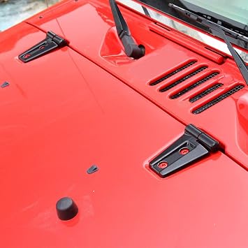 2PCS Hood Hinge Cover Trim Accessories for Jeep Wrangler JK & Unlimited 2007-2018 Black