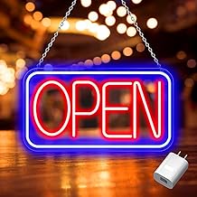 Adjustable Bright Led Neon Open Sign 16.5"X 9" Open Signs, Powered by USB with ON/OFF Switch Led Neon Open Signs for Business Storefront Window Bar Salon Cafes Restaurant Club Hotel