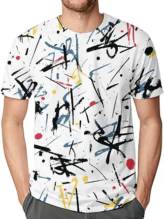 Men's Graffiti Abstract Street Art Short Sleeve Graphic T-Shirt