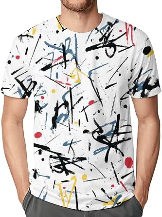 Men’s Abstract Graffiti Print Short-Sleeve T-Shirt
