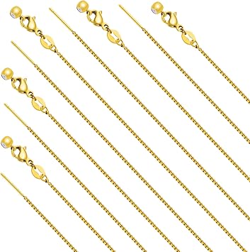 10 Pcs Stainless Steel Adjustable Necklace Chains 20 Inch