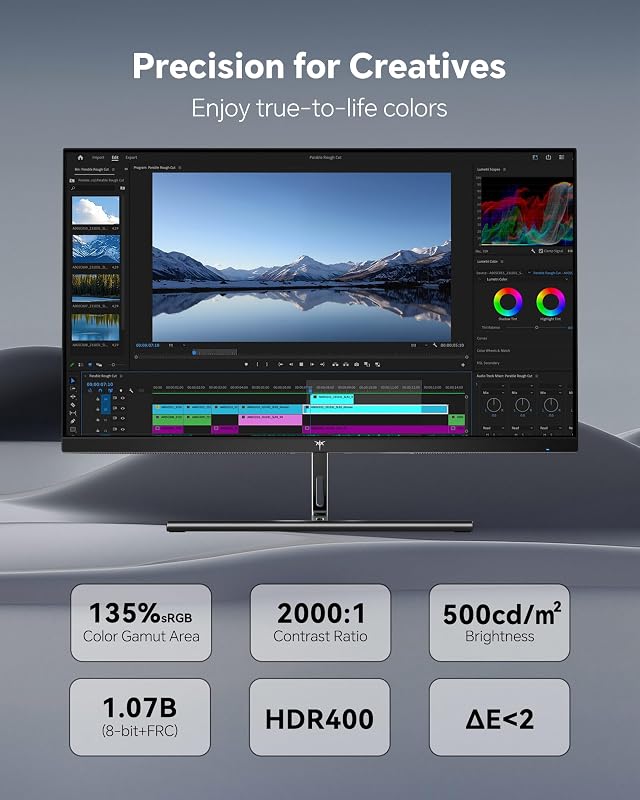 KTC 27 Inch 5K Monitor, 5120 x 2880 5K2K Monitor with 65W Type-C Port, Dual Mode Computer Monitors Compatible with Mac mini, IPS Panel, HDR 400, 217 PPI, 135% sRGB, HDMI DisplayPort, Tilt, H27P3 image 4