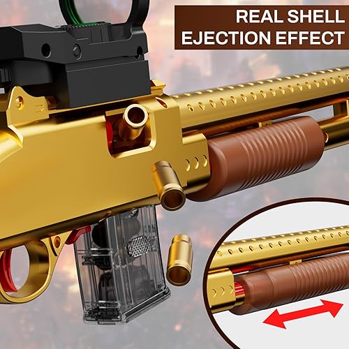 Miniatura 11 de Modelos de pistola de juguete de espuma (33 pulgadas), escopeta de bala suave, diseño de expulsión de carcasa vacía