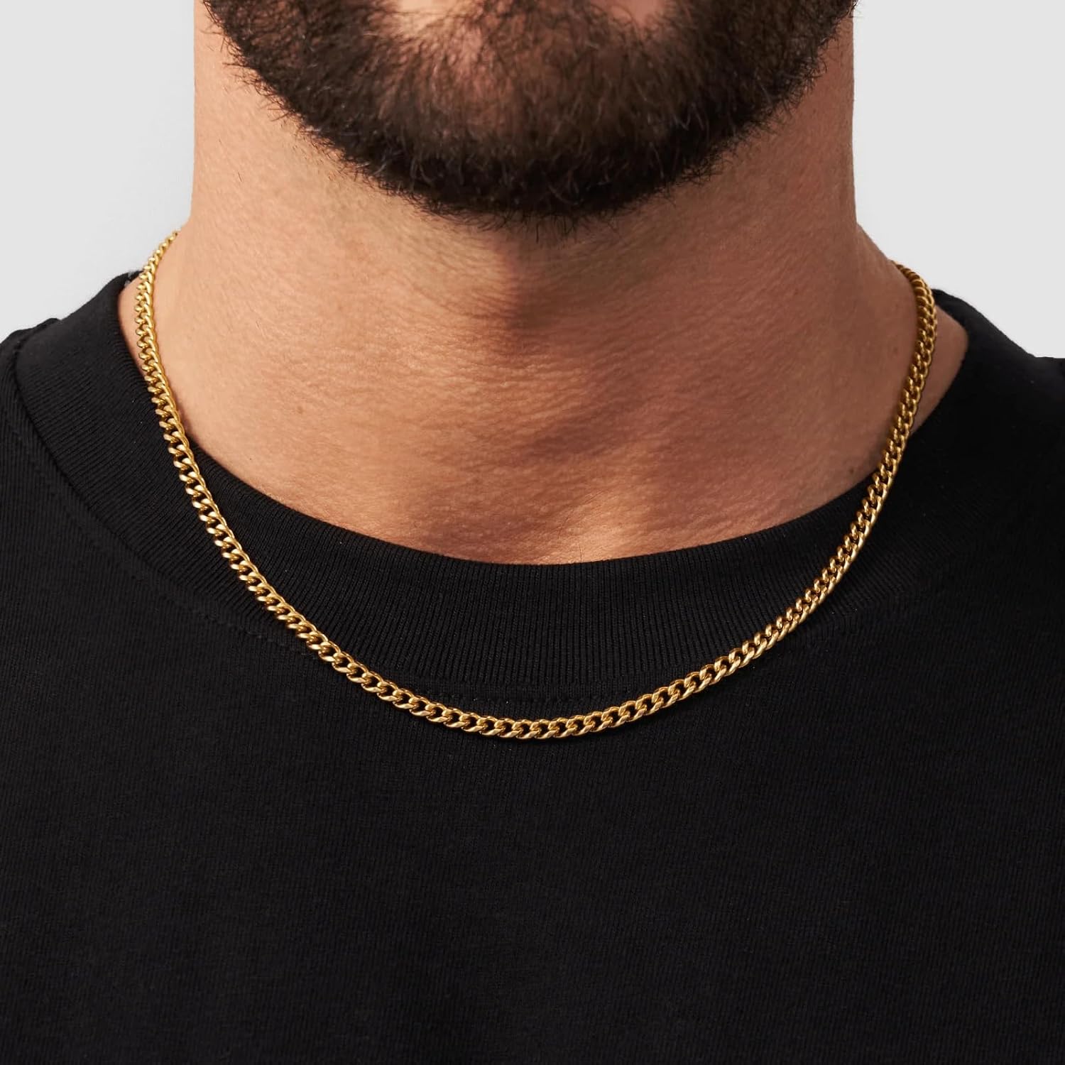Avotto 316L Stainless Steel 3.5mm/5mm Cuban Link Chain for Men Boys,Silver Gold Black Sturdy & Colourfast Cuban Chain Necklaces Jewelry Gifts 18/20/22/24 Inch