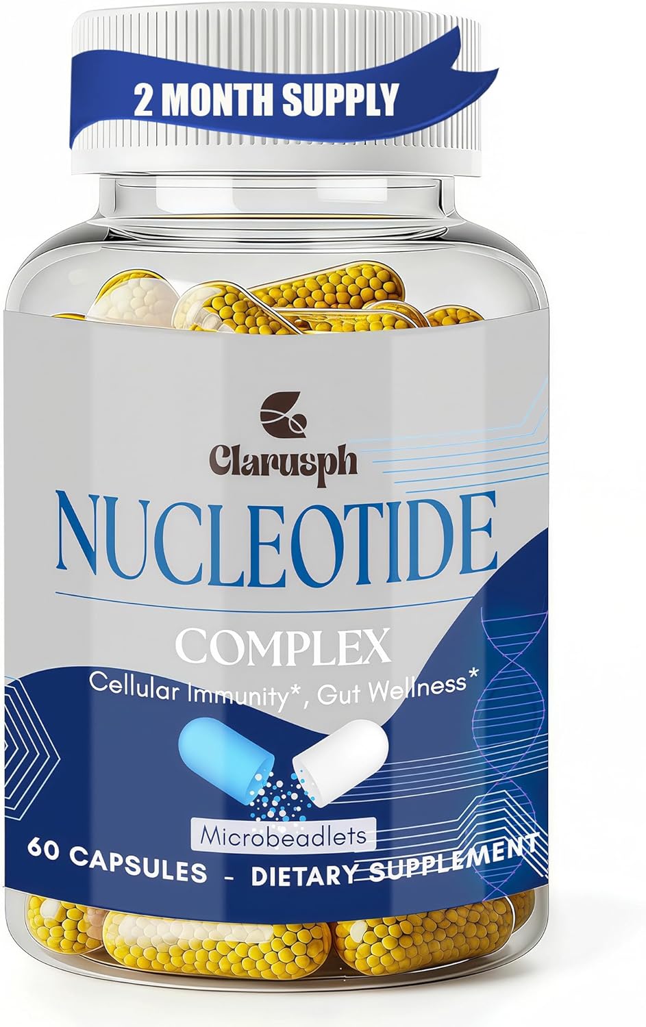 Immunity* Supplement, Immune* Nucleotide Complex Blend 400mg Including AMP, CMP, GMP, UMP, Nucleo Immune*, 60 Capsules