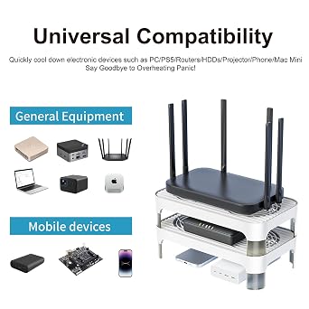 X4-V2 静音USB冷却ファン、高速デュアル140mm USB PCファン 3速コントローラー付き、ルーター、ノートパソコン、ミニPC、レシーバー、DVR、プレイステーション、Xbox、コンピューターキャビネット用の積み重ね可能な冷却設計。