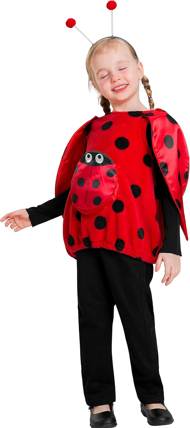 IKALI Ladybird Costume Vest for Kids Ladybug Halloween Fancy Dress