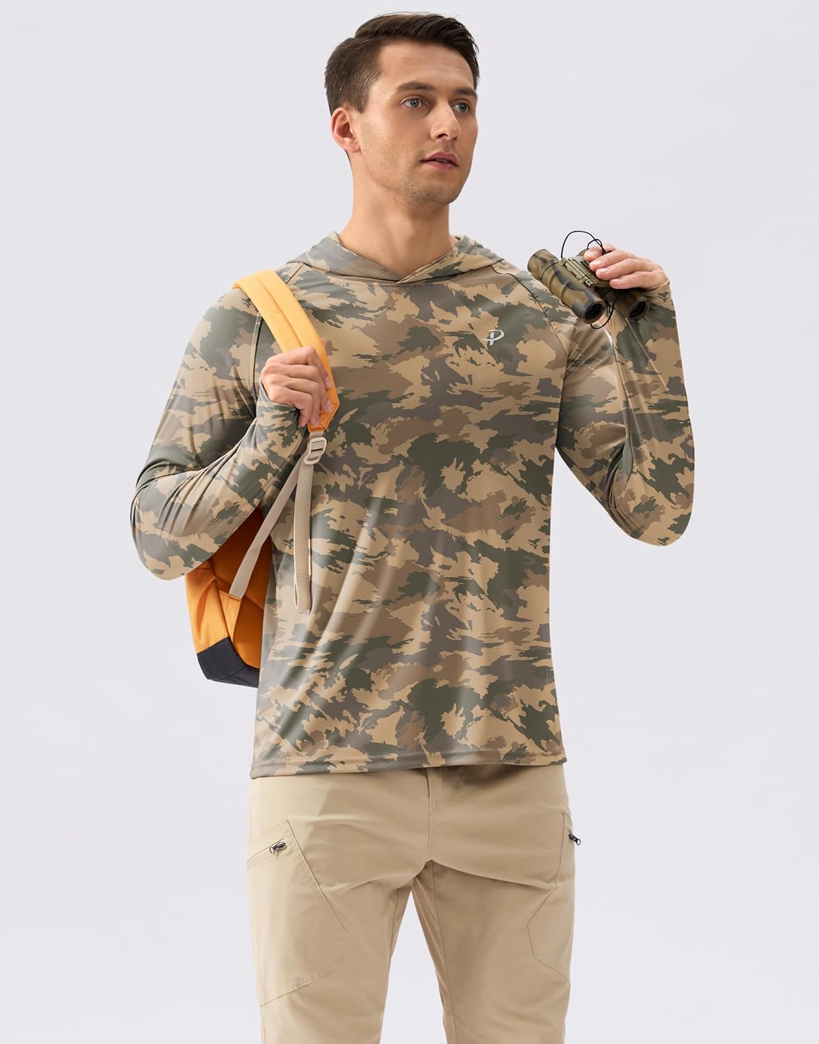 Pudolla Men's Sun Protection Hoodie Shirts UPF 50+ Fishing Hiking Shirt