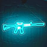 Gun Neon Sign for Wall Decor,Gun LED Neon Light for Man Cave,Pistol Neon Sign for Boys Game Room,Bar,Teen Boys,Dad, Husband Birthday Christmas Game Sign,AK47 Gun Decor,Size16.1 * 5.4 inches(JTD202)