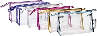 6pcs borsa da viaggio portatile trasparente da viaggio borsa cosmetica in plastica vinilica trasparente con cerniera