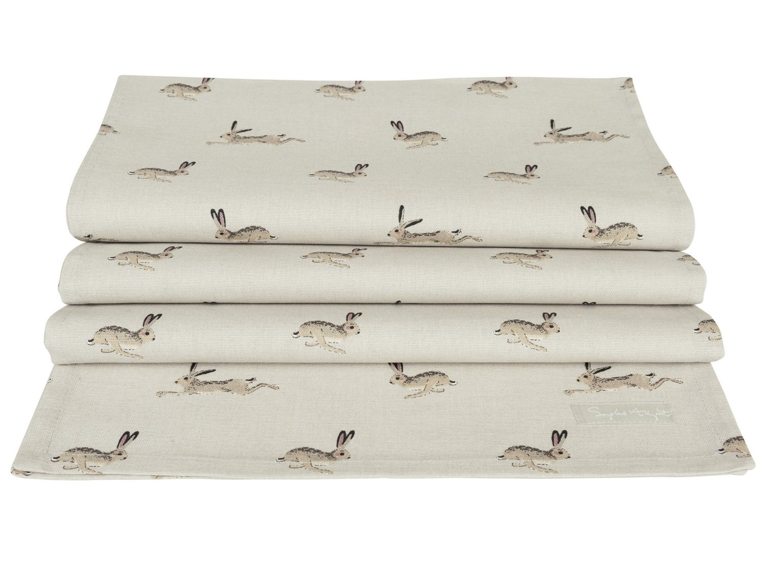 Sophie Allport - Hare Table Runner, 100% Cotton, Stylish, Neutral Print, 35 x 280cm, Machine Washable