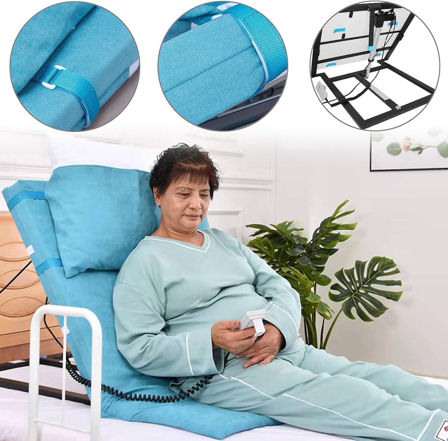 Respaldo de cama ajustable eléctrico – Ayuda de ayuda para sentarse para levantamiento de potencia para apoyo médico y comodidad