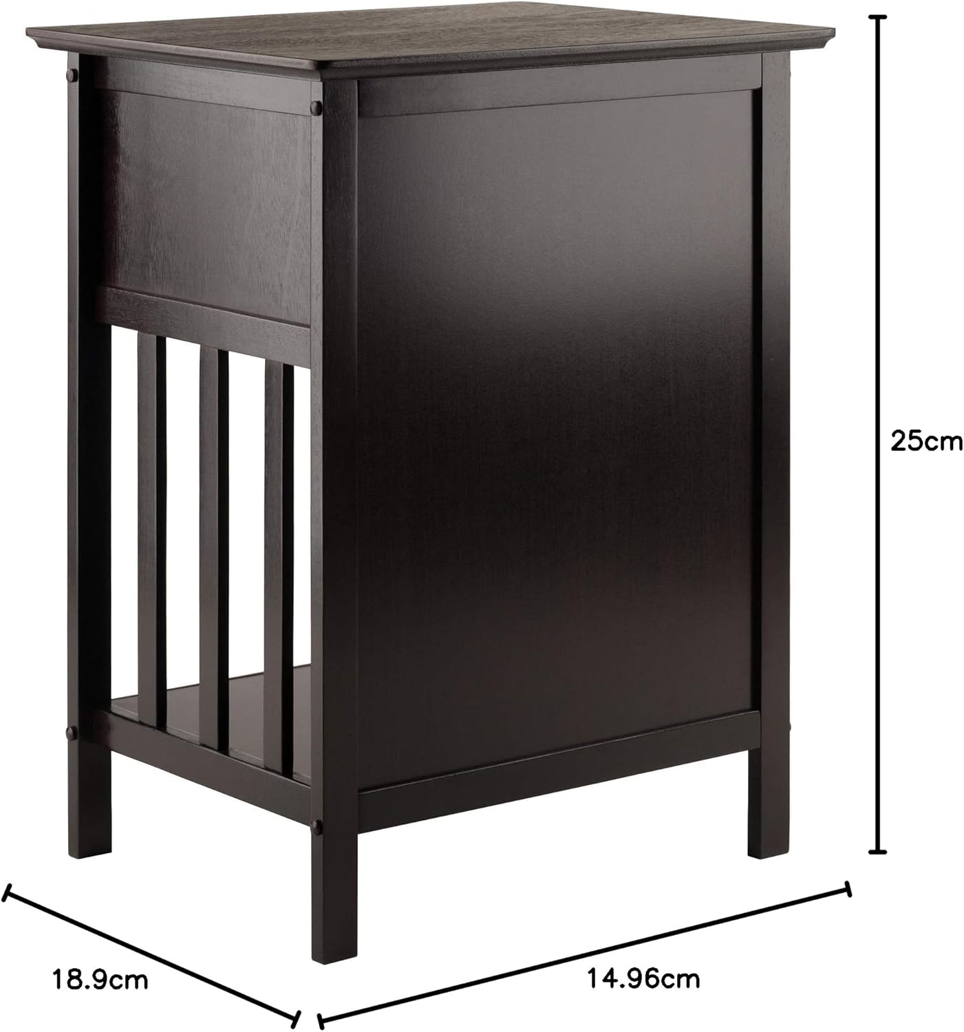 Winsome Marcel Accent Table, Coffee, 18.9 x 14.96 x 25